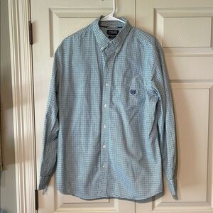 Chaps Blue Casual Button Down Shirt Lightweight Cotton